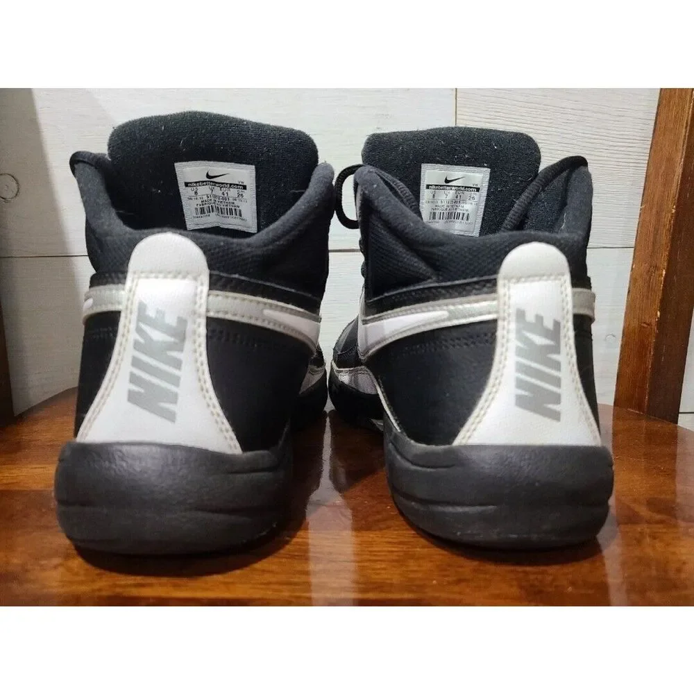 NIke The Overplay VII Basketball Shoes Black White Mens Size 8 511372-010